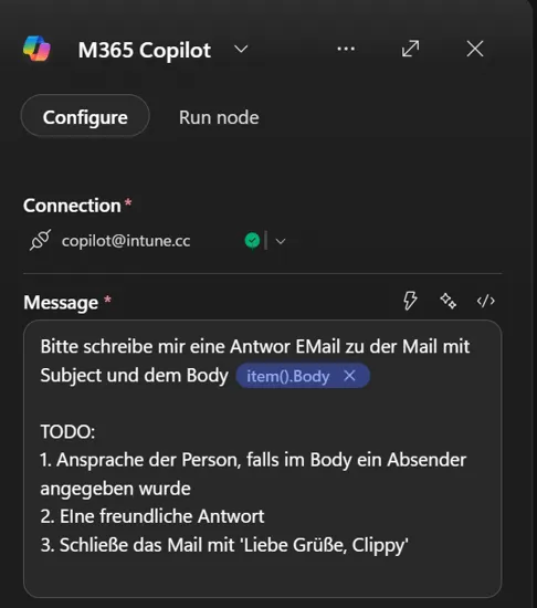 Microsoft 365 Copilot generating the reply draft