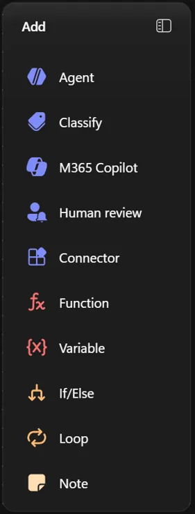The new Copilot Studio designer with AI steps, flow control, and integrations